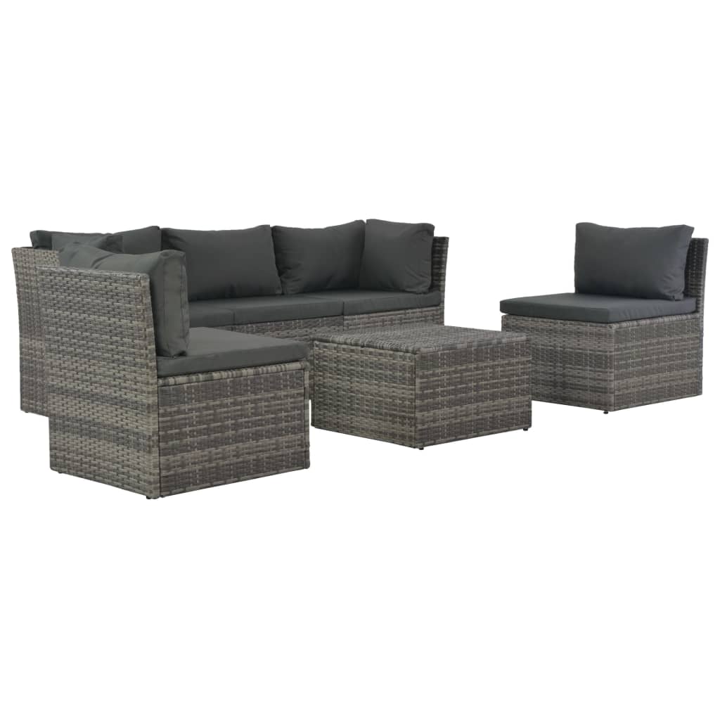 vidaXL Patio Lounge Set Garden Outdoor Sofa with Cushions 4 Piece PE Rattan-0