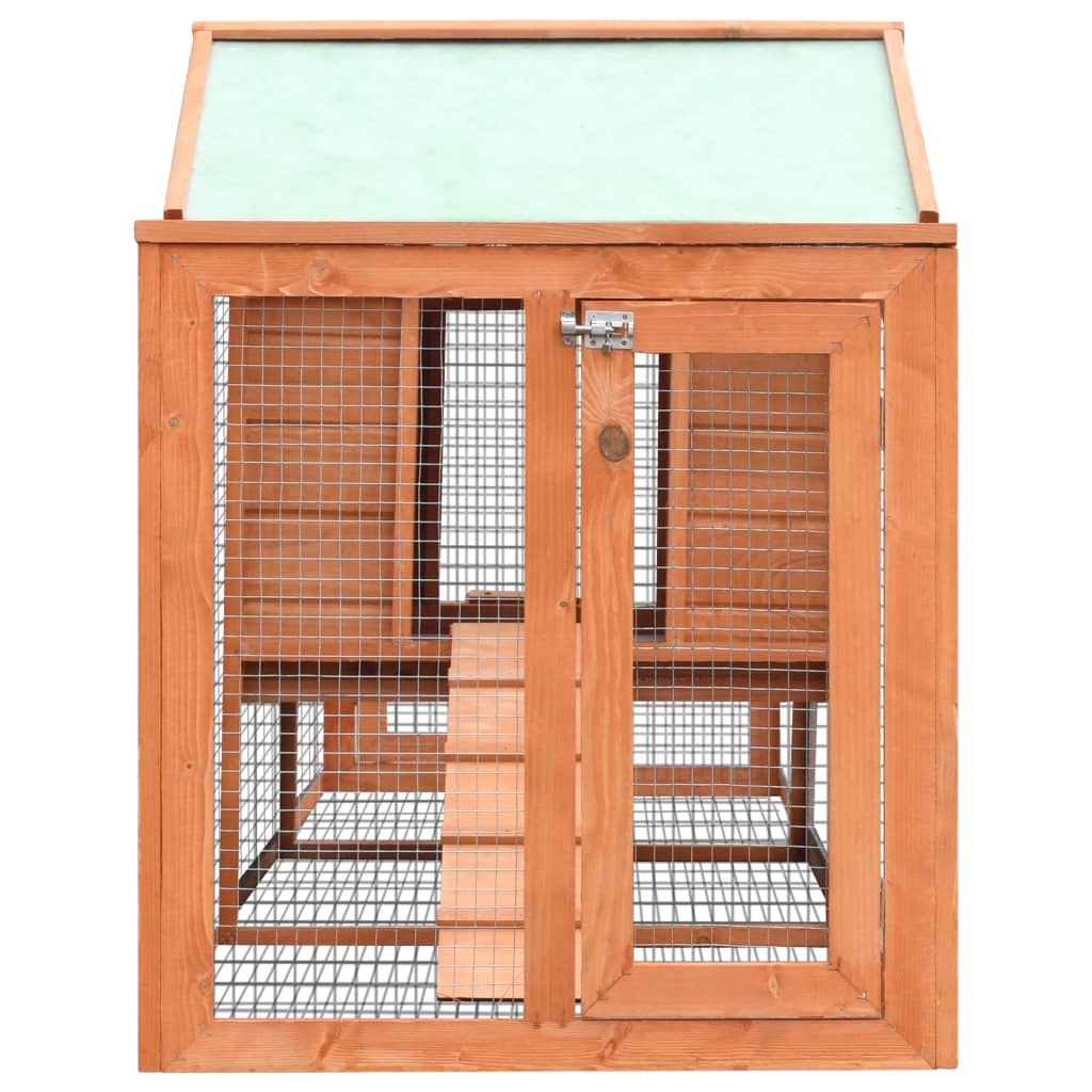 vidaXL Rabbit Hutch Bunny Cage with Pull Out Tray Rabbit Enclosure Solid Wood-26