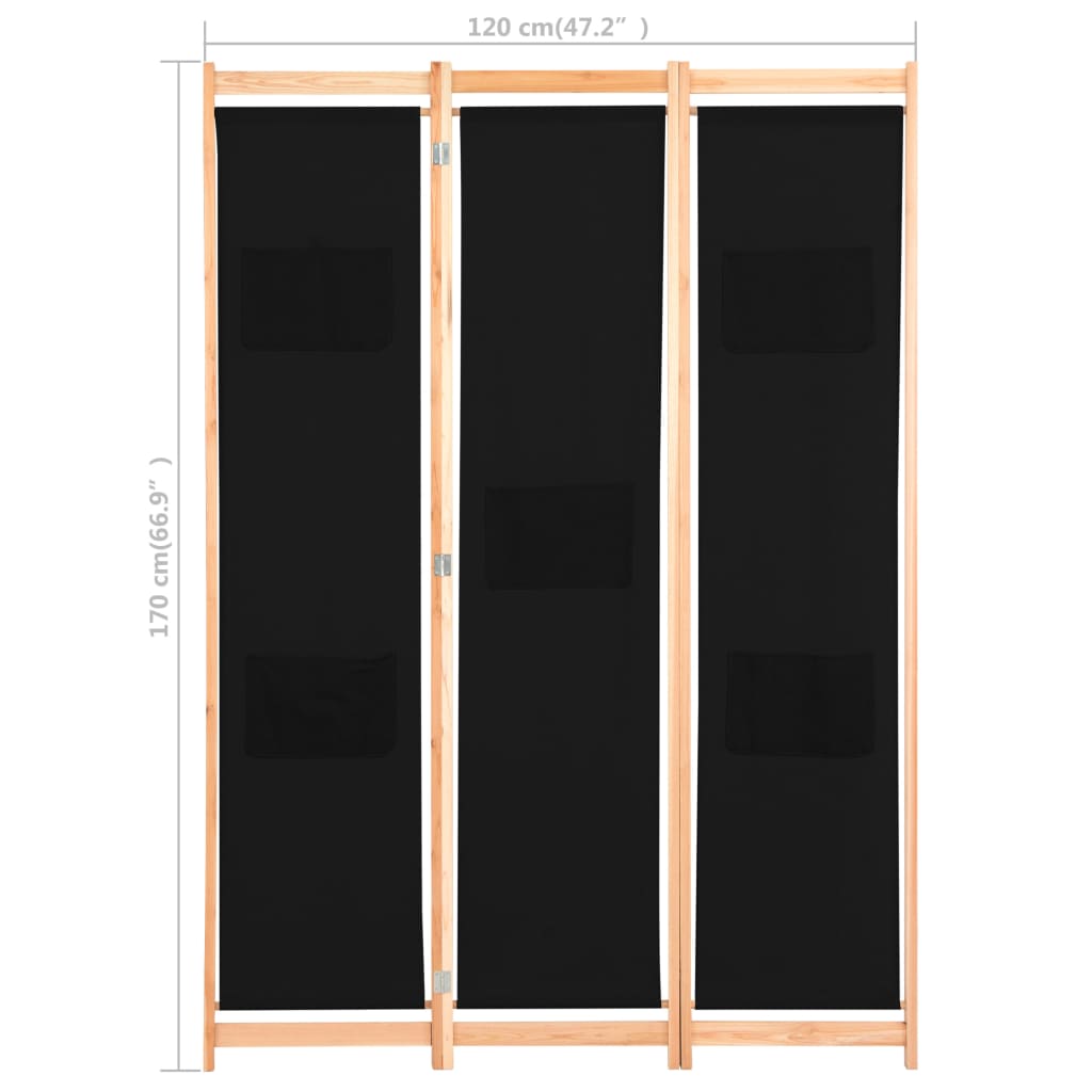 vidaXL Room Divider Folding Privacy Screen for Home Living Room Office Fabric-46