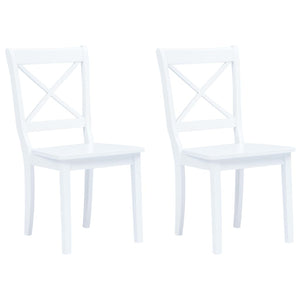 vidaXL Dining Chairs Side Chair for Dining Room 2 Pcs White Solid Wood Rubber-14