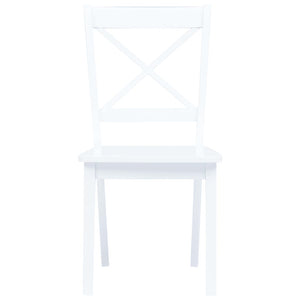 vidaXL Dining Chairs Side Chair for Dining Room 2 Pcs White Solid Wood Rubber-59