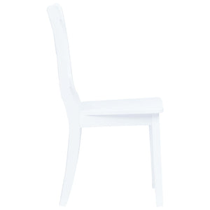 vidaXL Dining Chairs Side Chair for Dining Room 2 Pcs White Solid Wood Rubber-5