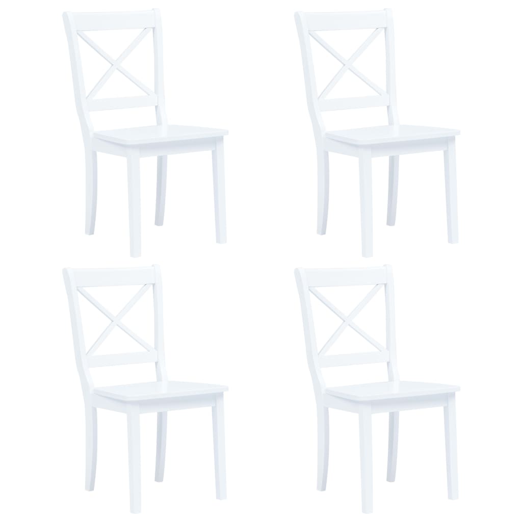 vidaXL Dining Chairs Side Chair for Dining Room 2 Pcs White Solid Wood Rubber-20