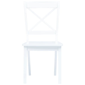 vidaXL Dining Chairs Side Chair for Dining Room 2 Pcs White Solid Wood Rubber-36