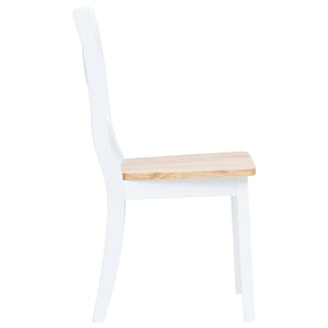 vidaXL Dining Chairs Side Chair for Dining Room 2 Pcs White Solid Wood Rubber-10