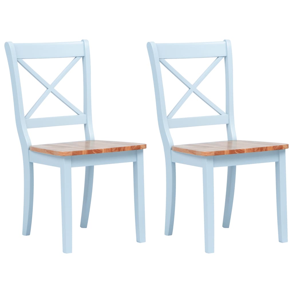 vidaXL Dining Chairs Side Chair for Dining Room 2 Pcs White Solid Wood Rubber-7