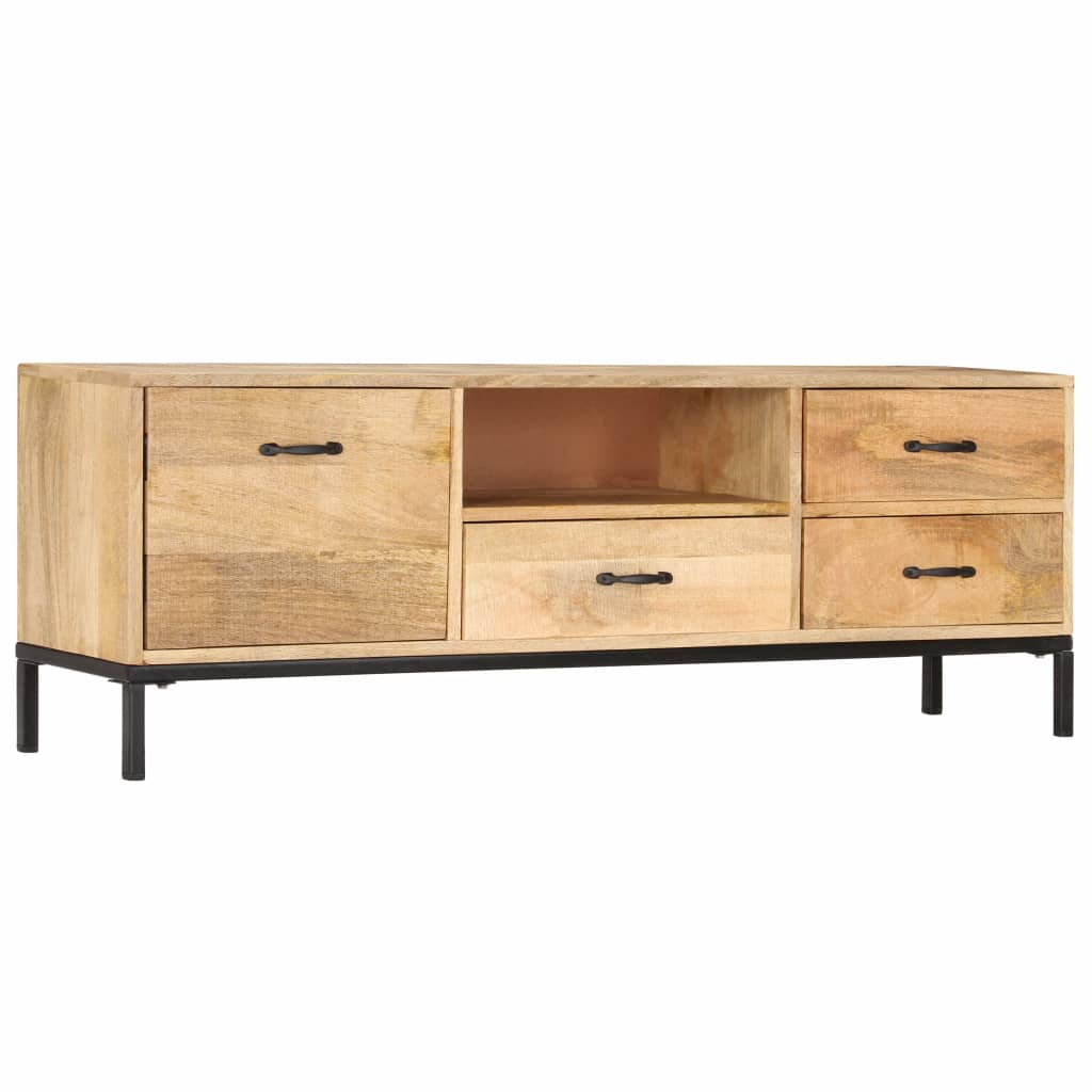 vidaXL TV Stand 51.2"x11.8"x17.7" Solid Wood Mango-0