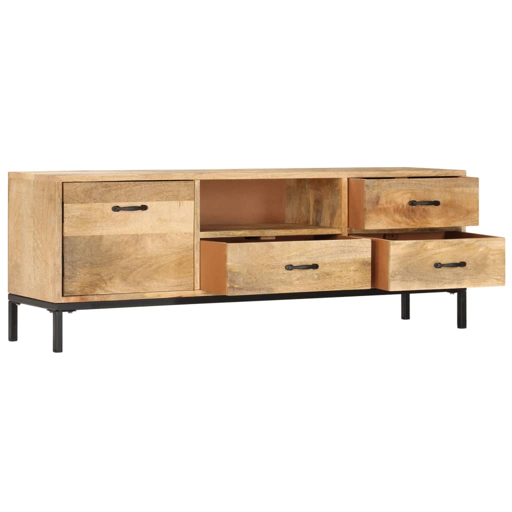 vidaXL TV Stand 51.2"x11.8"x17.7" Solid Wood Mango-6