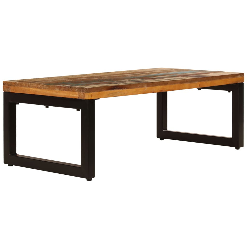 vidaXL Coffee Table 39.4"x19.7"x13.8" Solid Reclaimed Wood and Steel-3