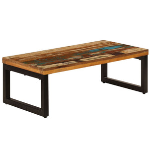 vidaXL Coffee Table 39.4"x19.7"x13.8" Solid Reclaimed Wood and Steel-9