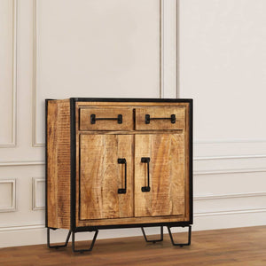 vidaXL Sideboard 25.6"x11.8"x27.6" Solid Mango Wood-7