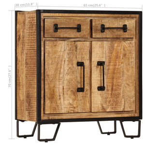 vidaXL Sideboard 25.6"x11.8"x27.6" Solid Mango Wood-12