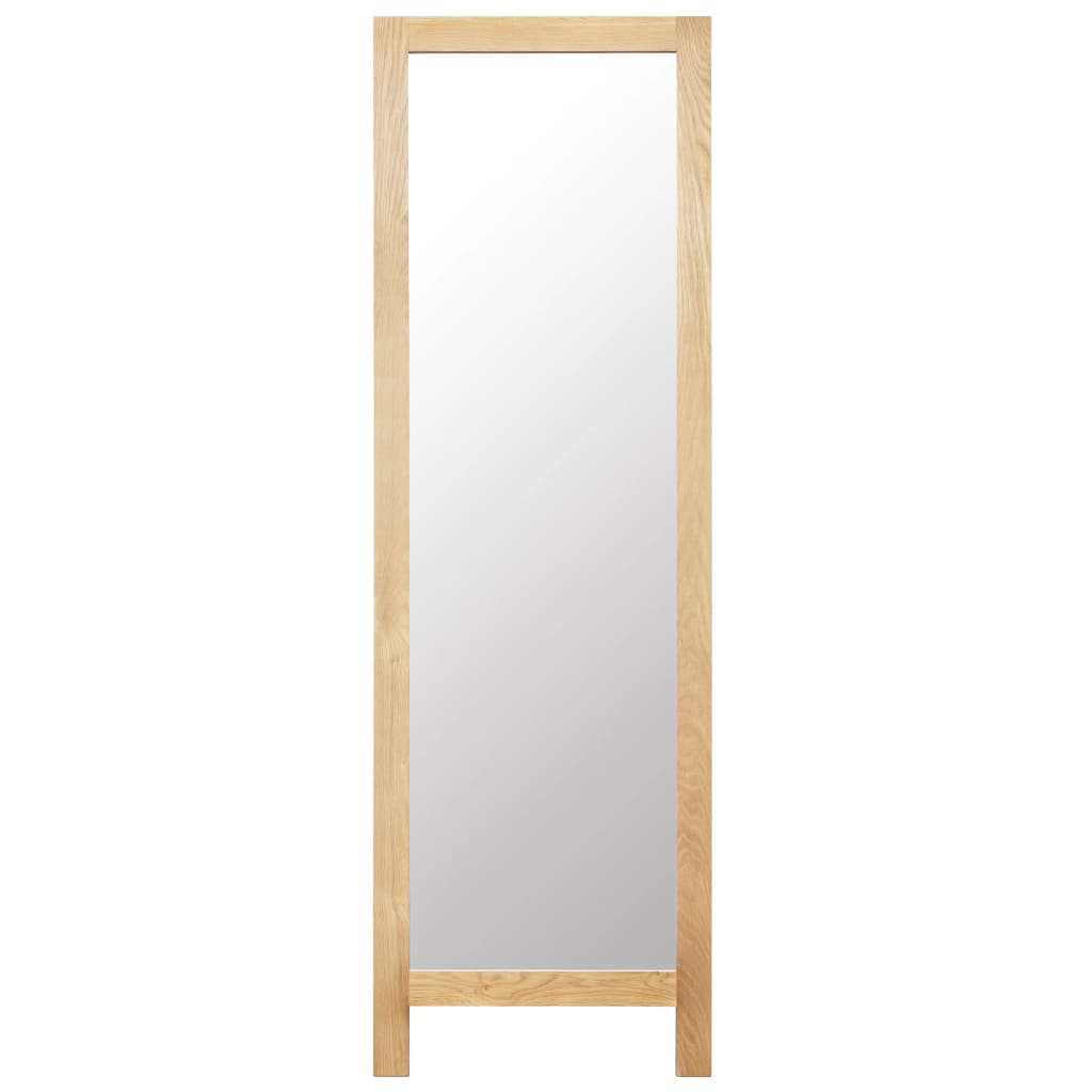 vidaXL Freestanding Mirror 18.8"x18.3"x59" Solid Oak Wood-1