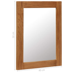 vidaXL Wall Mirror Bathroom Mirror Wardrobe Mirror for Door Solid Oak Wood-8
