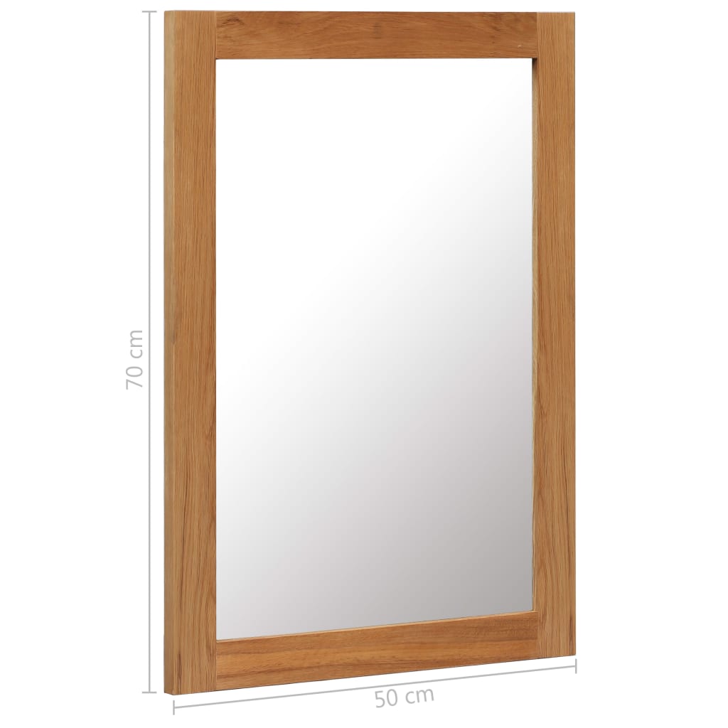 vidaXL Wall Mirror Bathroom Mirror Wardrobe Mirror for Door Solid Oak Wood-25