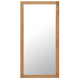 vidaXL Wall Mirror Bathroom Mirror Wardrobe Mirror for Door Solid Oak Wood-13