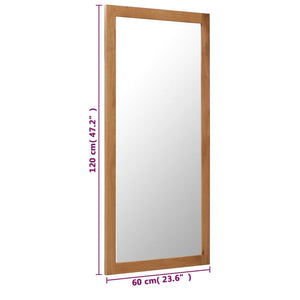 vidaXL Wall Mirror Bathroom Mirror Wardrobe Mirror for Door Solid Oak Wood-24