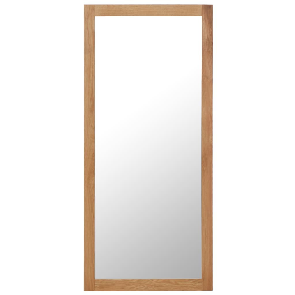 vidaXL Wall Mirror Bathroom Mirror Wardrobe Mirror for Door Solid Oak Wood-9