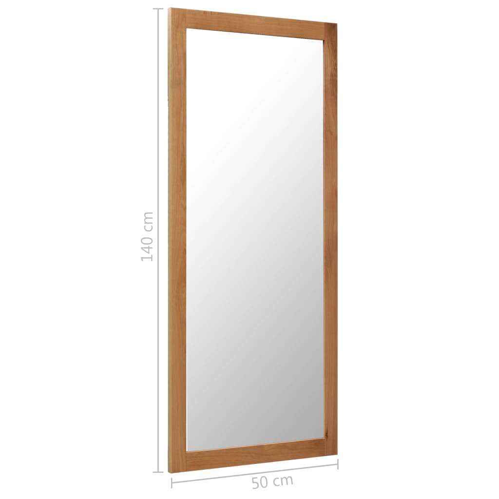 vidaXL Wall Mirror Bathroom Mirror Wardrobe Mirror for Door Solid Oak Wood-3