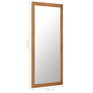 vidaXL Wall Mirror Bathroom Mirror Wardrobe Mirror for Door Solid Oak Wood-3