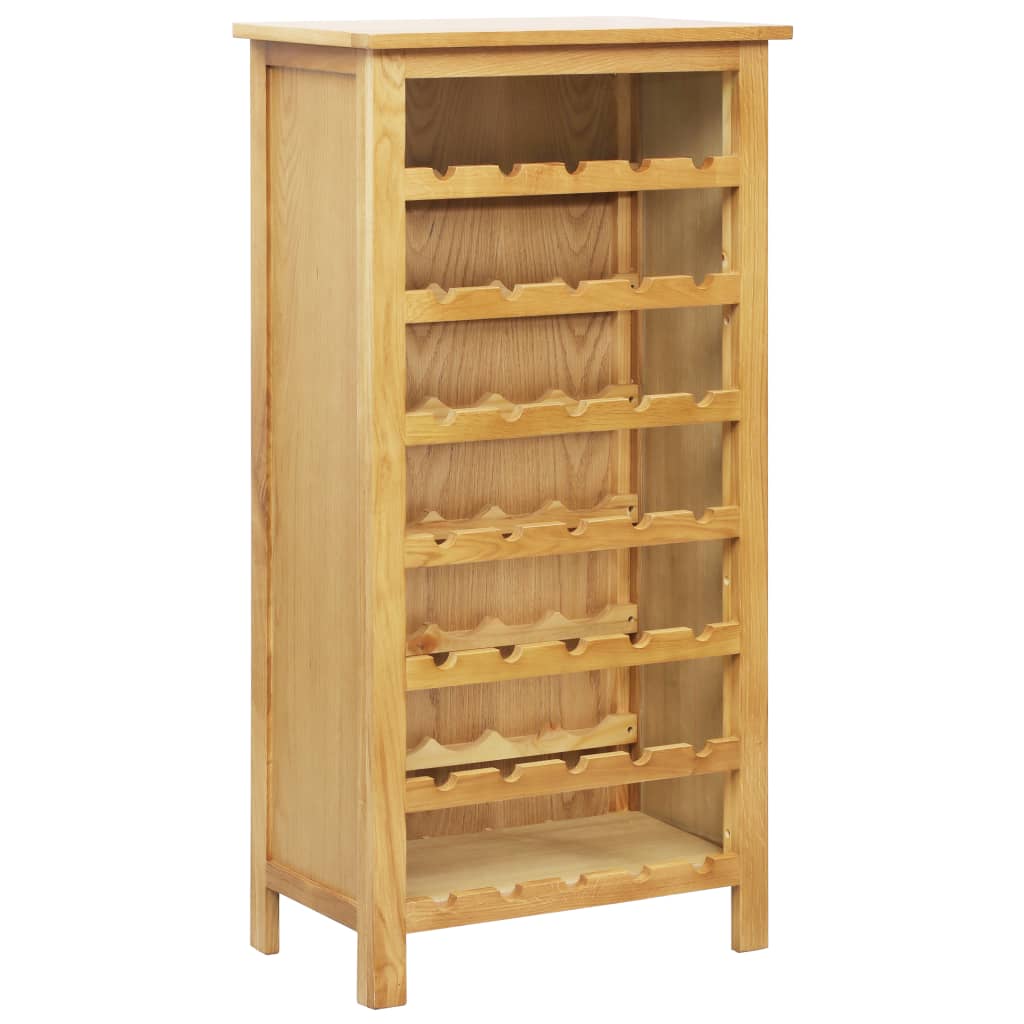 vidaXL Wine Cabinet Bottle Holder Floor Wine Cabinet Organizer Solid Oak Wood-0