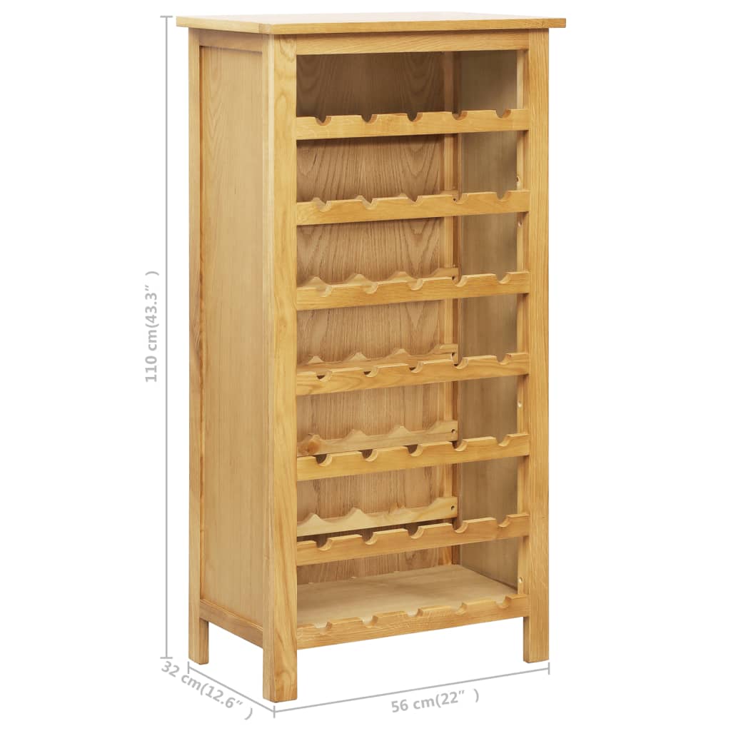 vidaXL Wine Cabinet Bottle Holder Floor Wine Cabinet Organizer Solid Oak Wood-1