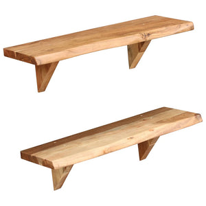 vidaXL Wall Shelves Floating Shelves Display Shelves 2 Pcs Solid Wood Acacia-25