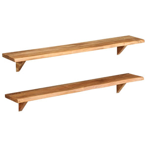 vidaXL Wall Shelves Floating Shelves Display Shelves 2 Pcs Solid Wood Acacia-26