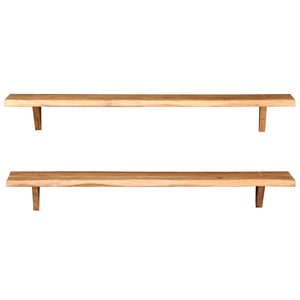 vidaXL Wall Shelves Floating Shelves Display Shelves 2 Pcs Solid Wood Acacia-4