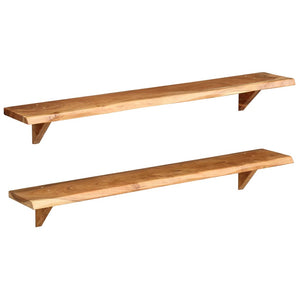 vidaXL Wall Shelves Floating Shelves Display Shelves 2 Pcs Solid Wood Acacia-22