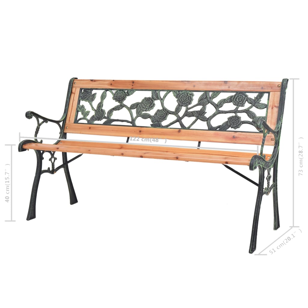 vidaXL Patio Bench 48" Wood-5