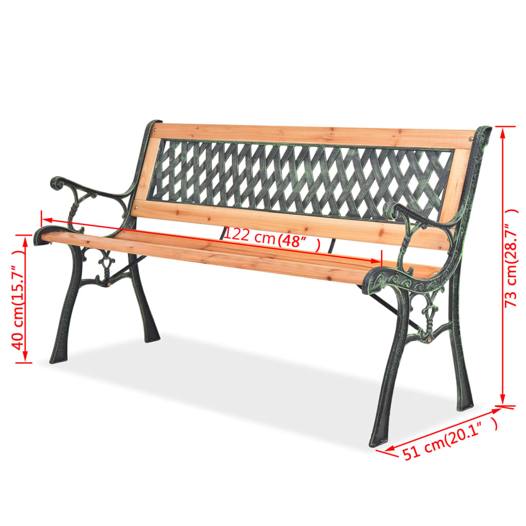 vidaXL Patio Bench 48" Wood-5