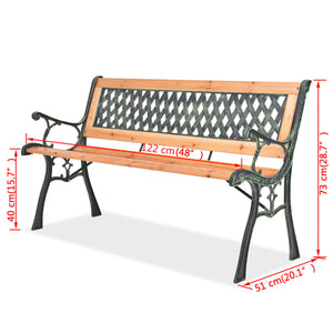 vidaXL Patio Bench 48" Wood-5