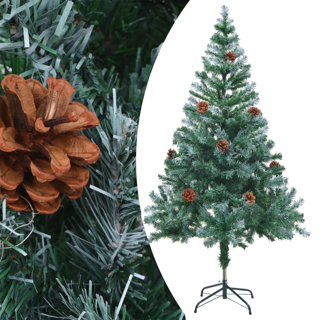 vidaXL Christmas Tree Frosted Artificial Xmas Tree with Pinecones Decoration-1