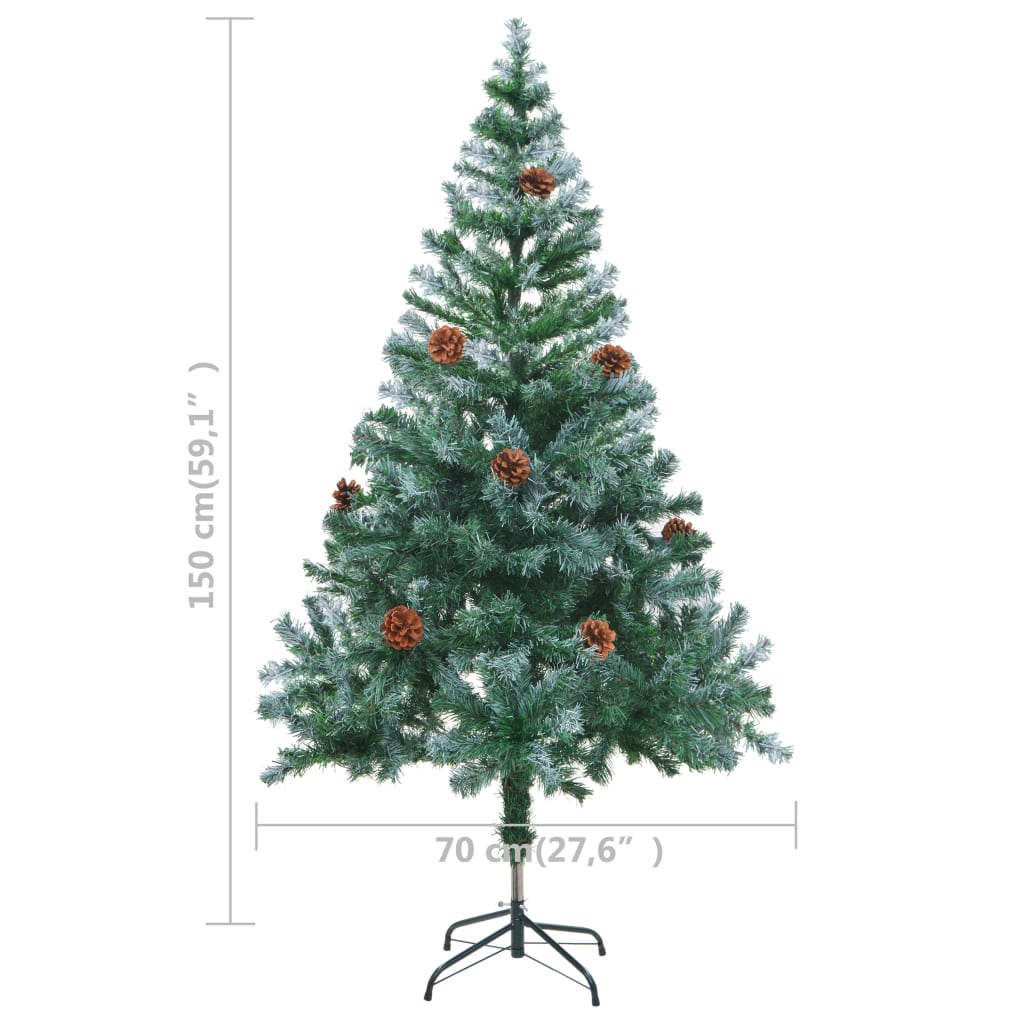 vidaXL Christmas Tree Frosted Artificial Xmas Tree with Pinecones Decoration-18