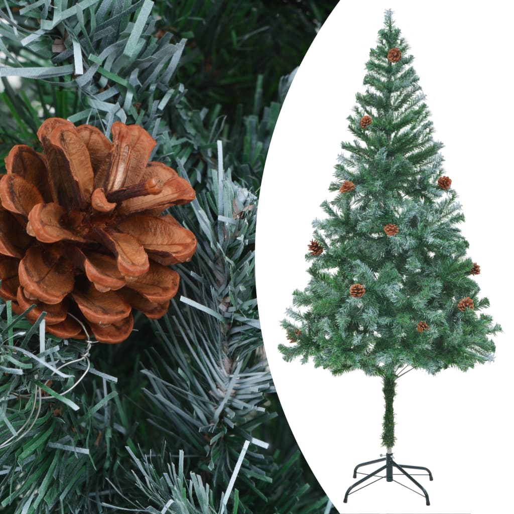 vidaXL Christmas Tree Frosted Artificial Xmas Tree with Pinecones Decoration-17