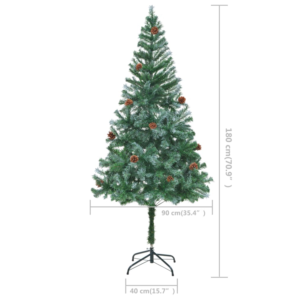 vidaXL Christmas Tree Frosted Artificial Xmas Tree with Pinecones Decoration-12