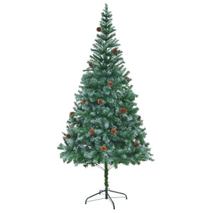 vidaXL Christmas Tree Frosted Artificial Xmas Tree with Pinecones Decoration-0