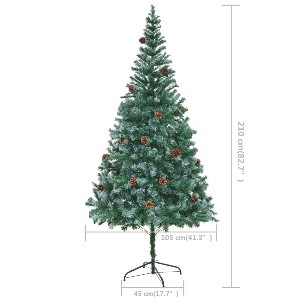 vidaXL Christmas Tree Frosted Artificial Xmas Tree with Pinecones Decoration-14