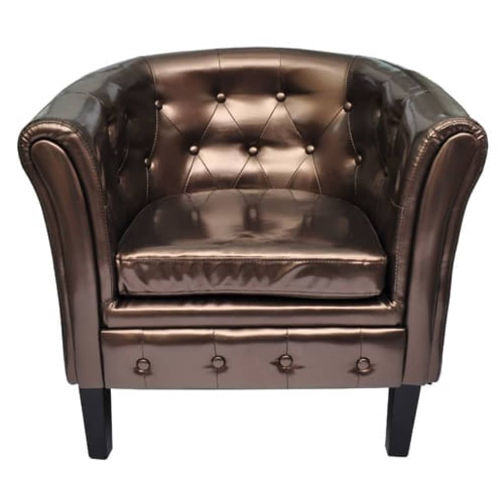 vidaXL Tub Chair Faux Leather Chesterfield Lounge Club Arm Chair Multi Colors-24