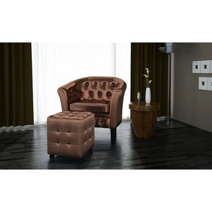 vidaXL Tub Chair with Footstool Faux Leather Lounge Arm Chair Multi Colors-1