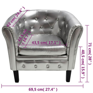 vidaXL Tub Chair Faux Leather Chesterfield Lounge Club Arm Chair Multi Colors-22