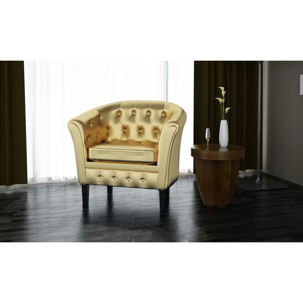 vidaXL Tub Chair Faux Leather Chesterfield Lounge Club Arm Chair Multi Colors-1