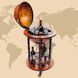 vidaXL Globe Bar Cart Globe Wine Bar Liquor Bar Cabinet Solid Eucalyptus Wood-3