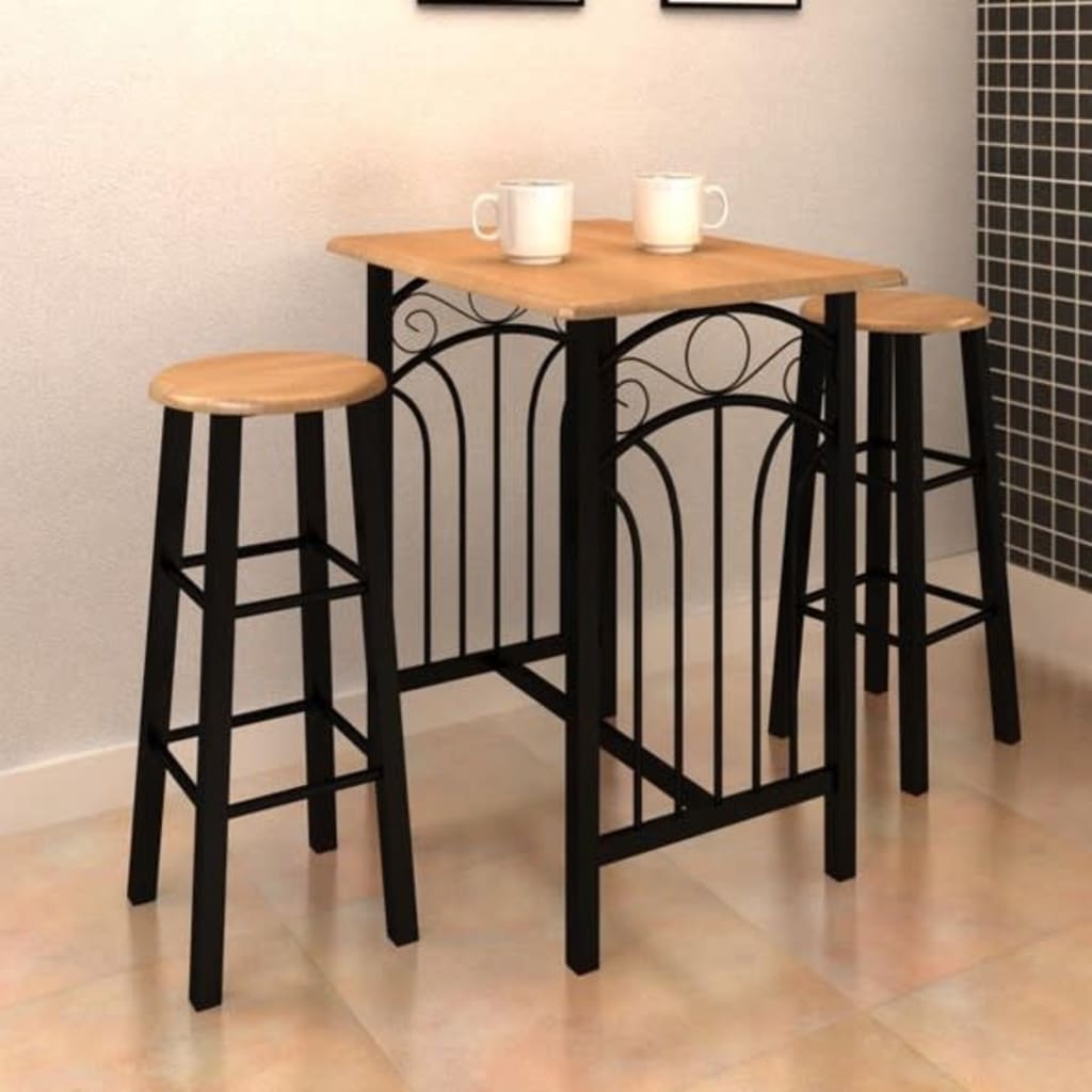 vidaXL Dining Set Table and Stool Kitchen Dining Bar Stool Dinner Table MDF-1