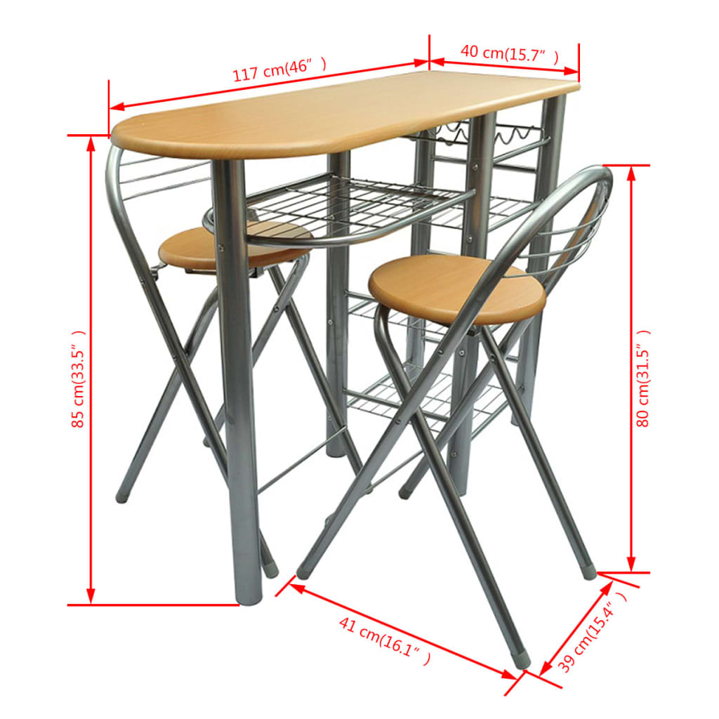 vidaXL Dining Table and Chair Kitchen Dining Set Dinner Table Chair Seat Wood-4