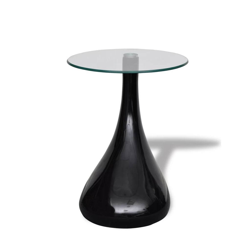 vidaXL Coffee Table End Table Living Room Side Table with Round Glass Top-5