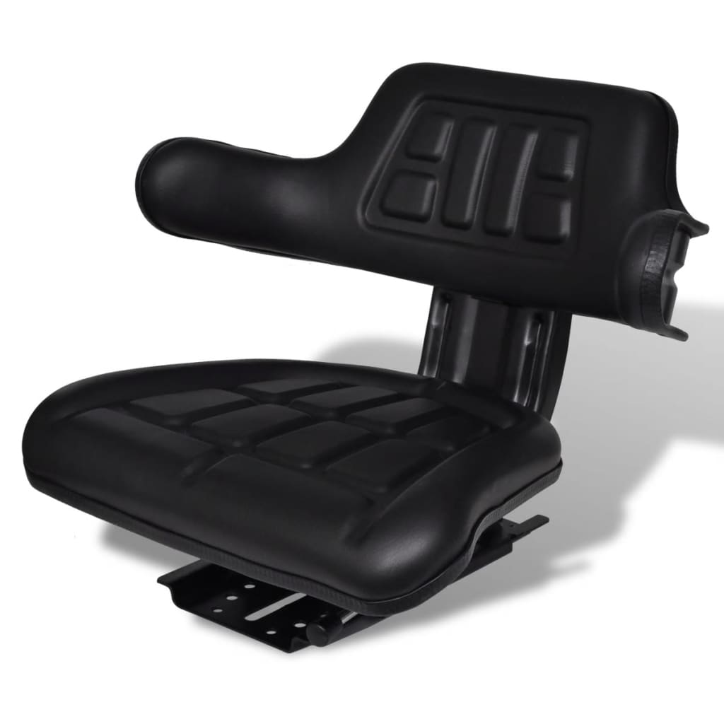 vidaXL Tractor Seat with Backrest Black-0