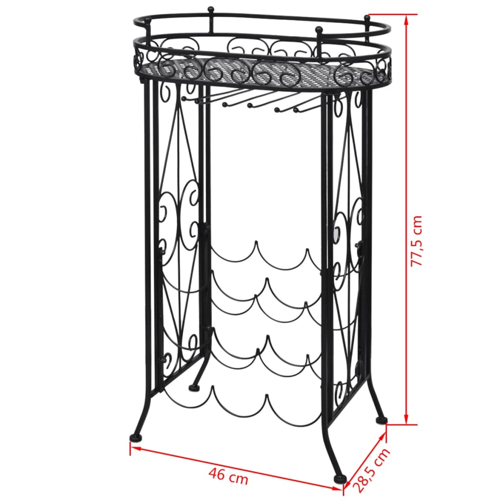 vidaXL Wine Rack Wine Bottle Holder Pantry Floor Wine Cabinet Organizer Metal-2