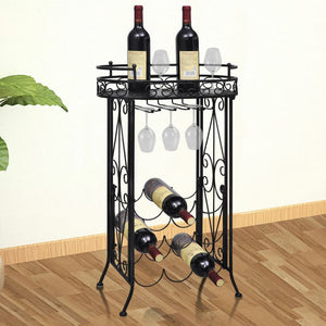 vidaXL Wine Rack Wine Bottle Holder Pantry Floor Wine Cabinet Organizer Metal-31